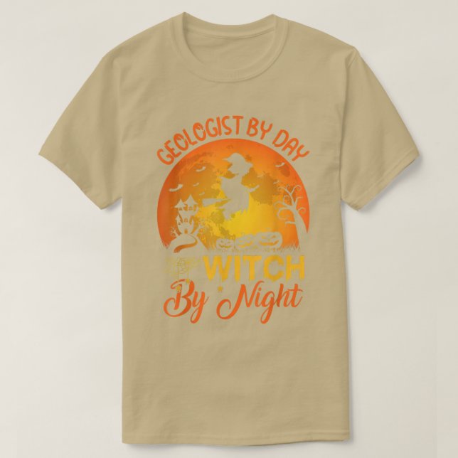 Camiseta Geólogo Por Bruja De Día Por Geólogo Nocturno Hall (Diseño del anverso)