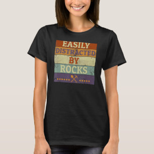 Camiseta Geólogo Retro Rocks Fácilmente Distracción Por Roc