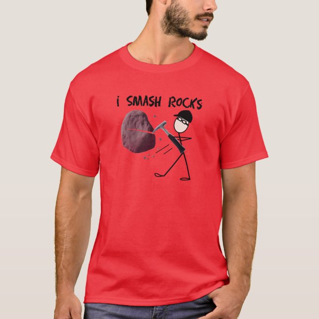 Camiseta Geólogo Stickman "que el choque oscilo " (Anverso)