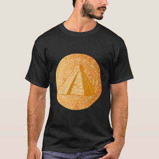Camiseta Geomet de la Pirámide del calendario azteco maya s