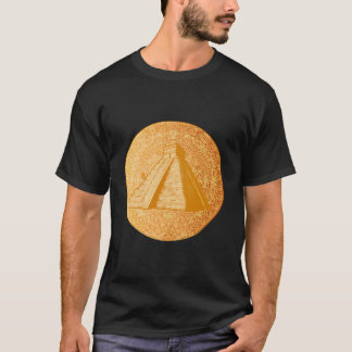 Camiseta Geomet de la Pirámide del calendario azteco maya s