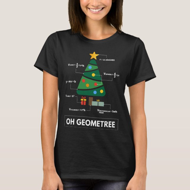 Camiseta Geometree Christmas Tree Math Teacher (Anverso)