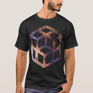 Camiseta Geometría Astro de Cuadrícula de Cubo Espacial