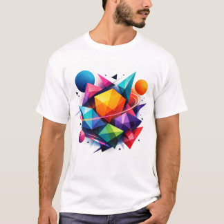 Camiseta Geometría cósmica en colores vibrantes