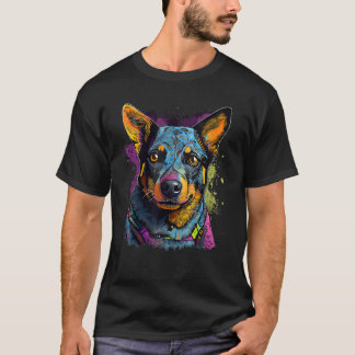 Camiseta Geometría de Blue Heeler Perro Ganadero Australian