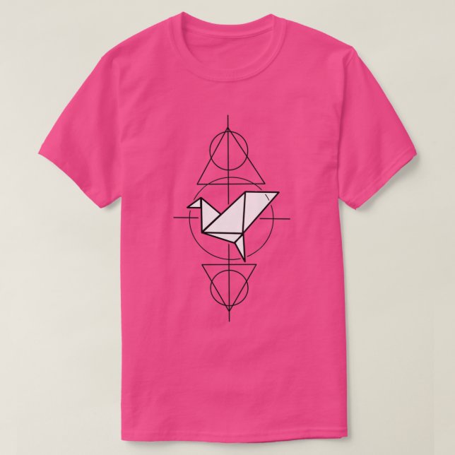 Camiseta Geometría de grúa de papel (Diseño del anverso)