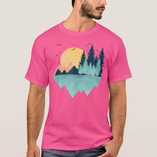 Camiseta Geometría de resumen de montaña geométrica diverti