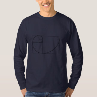 Camiseta Geometría de sección dorada de espiral fibonacci