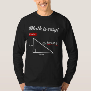 Camiseta Geometría de Triángulo Matemáticas Es Fácil Encuen