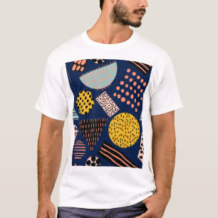 Camiseta Geometría divertida: Resumen del patrón multicolor