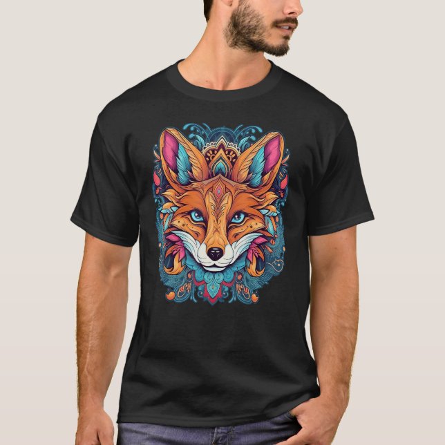 Camiseta Geometría Fox Mandala Art (Anverso)
