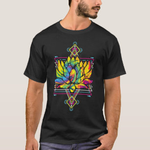 Camiseta Geometría Fractal Flor de Loto Boho Yoga Espiritua