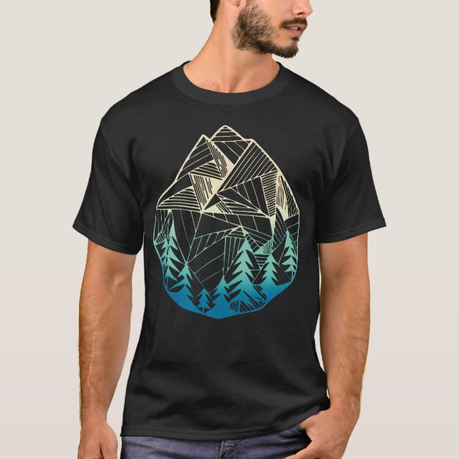 Camiseta Geometría mínima de las montañas (Anverso)