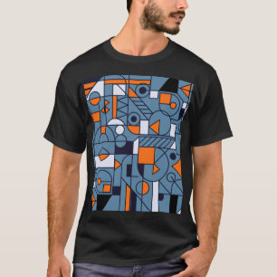 Camiseta Geometría minimalista: cartel abstracto retro