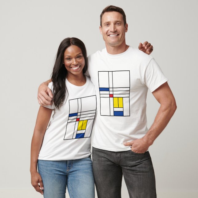 Camiseta Geometría Minimalista mondrina De Stijl Arte Moder (Unisexo)