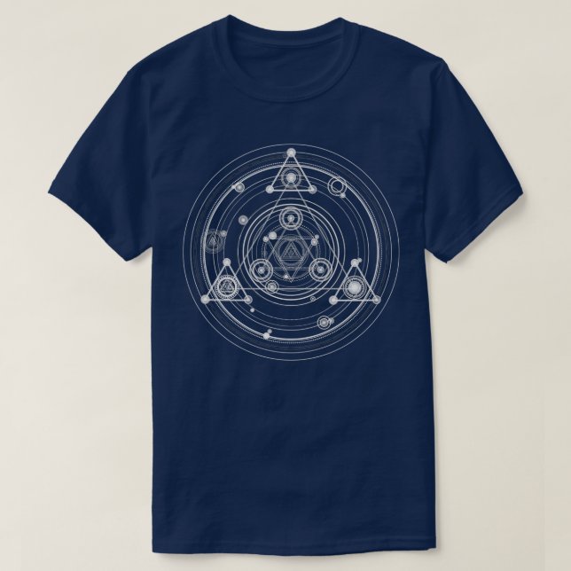 Camiseta Geometría sagrada arte geométrico blanco y negro (Diseño del anverso)
