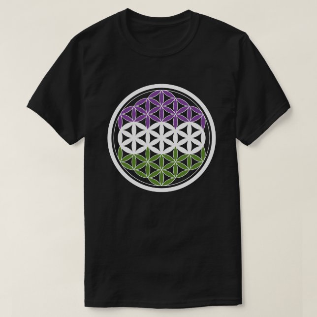 Camiseta geometría sagrada de genderQueer (Diseño del anverso)