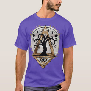 Camiseta Geometría sagrada del árbol de espiral dorada