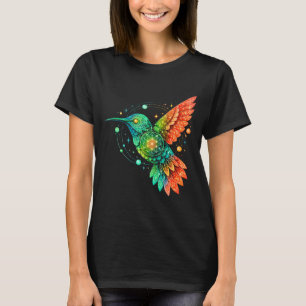 Camiseta Geometría Sagrada Diseño Celestial Místico Colibrí
