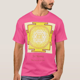 Camiseta Geometría Sagrada Dorada Sri Yantra Sonido De Om
