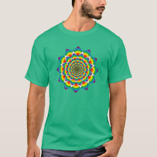 Camiseta Geometría sagrada - mandala del arco iris