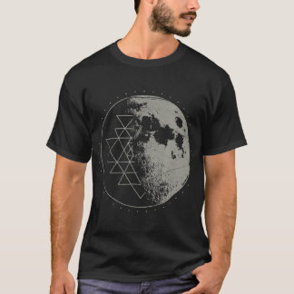 Camiseta Geometría sagrada Sri Yantra Luna Psicodélica