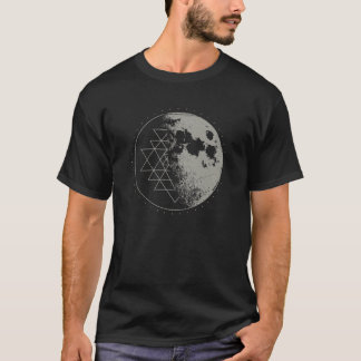 Camiseta Geometría Sagrada Sri Yantra Luna Psicodélico Vint