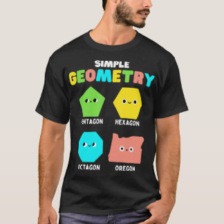 Camiseta Geometría simple matemática cúta caras formas dive