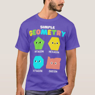 Camiseta Geometría simple matemática cúta caras formas dive