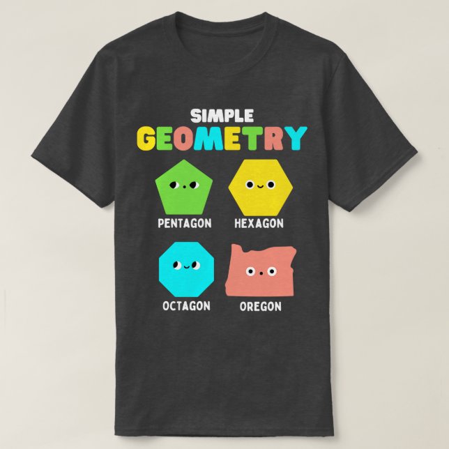 Camiseta Geometría simple matemática cúta caras formas dive (Diseño del anverso)