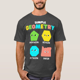 Camiseta Geometría simple matemática cúta caras formas dive