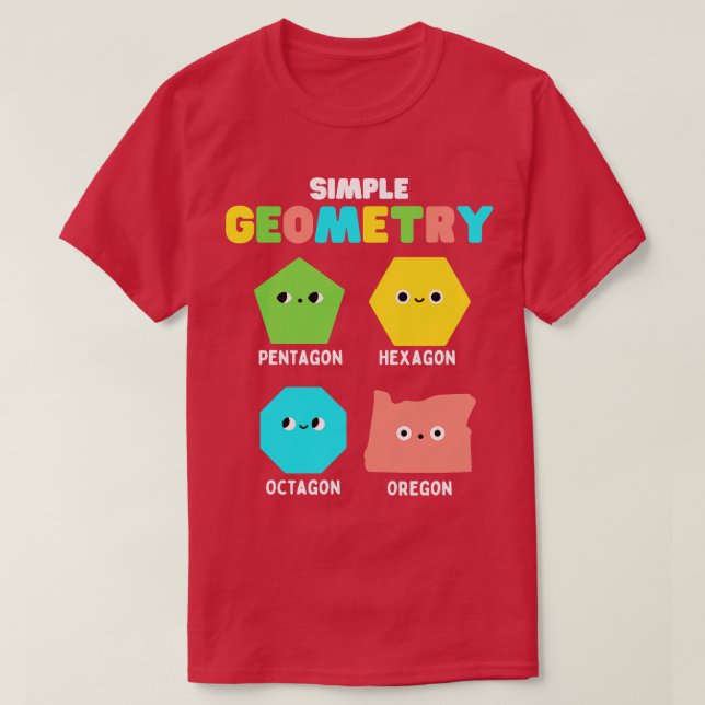 Camiseta Geometría simple matemática cúta caras formas dive (Diseño del anverso)