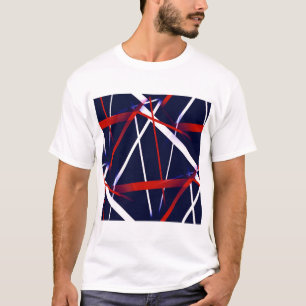 Camiseta Geometría Urbana Azul Blanco Rojo
