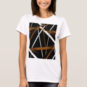 Camiseta Geometría Urbana Negro Blanco Siena-Marrón