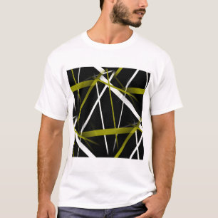 Camiseta Geometría Urbana Negro Oliva-Verde