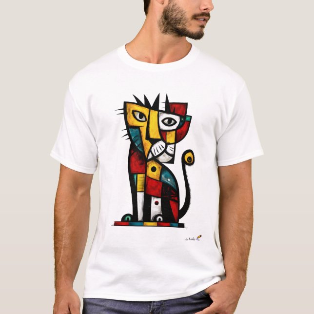 Camiseta Geometric Abstract Expressionist Tiger Modern Art  (Anverso)