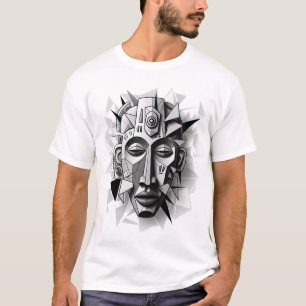 Camiseta Geometric_African_Mask_Art.