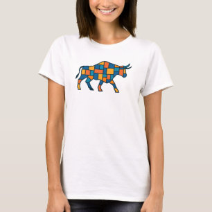 Camiseta Geometric Bull Art - Bull City Mosaic Animal