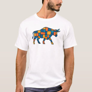 Camiseta Geometric Bull Art - Bull City Mosaic Animal