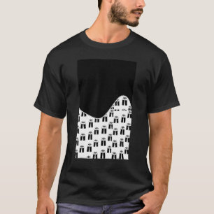 Camiseta GEOMETRIC DOS Navidades DE TONO PATRÓN Negro y Whi