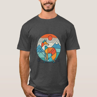 Camiseta Geometric Fox Art - Resumen moderno Diseño Animal