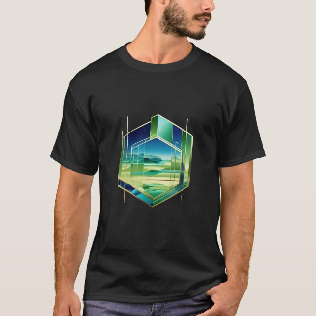 Camiseta Geometric Fusion: Abstract T-Shirt Design (Anverso)
