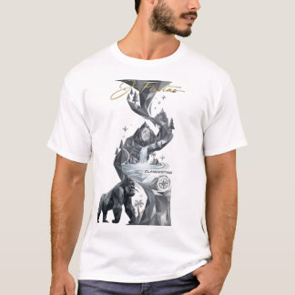 Camiseta “Geometric Gorilla White T-Shirt – Silver Jungle 