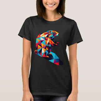 Camiseta Geometric Groundhog Day Vibrant Polygon Animal Art