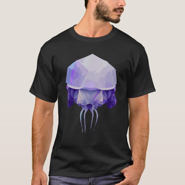 Camiseta Geometric Jellyfish Polygon Low Poly Sea Animal (Anverso)
