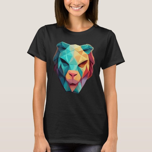 Camiseta Geometric Lion Polygon Low Poly Lions Face 1 (Anverso)