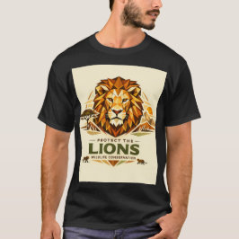 Camiseta Geometric Lion: Protect the Wild