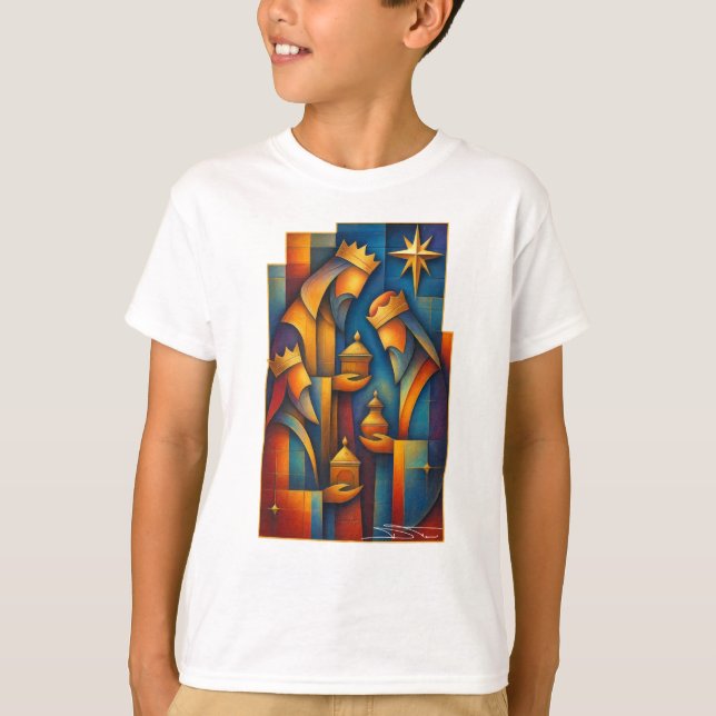 Camiseta Geometric Magi - Three Wise Men Christmas Star Art (Anverso)