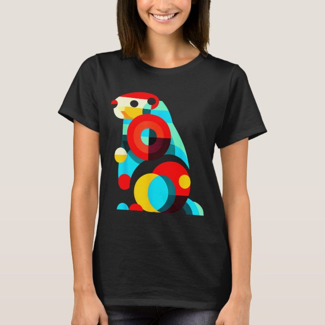 Camiseta Geometric Minimalism Modern Illustration Groundhog (Anverso)