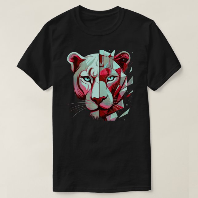 Camiseta Geometric Panther Split Face | Modern Art (Diseño del anverso)